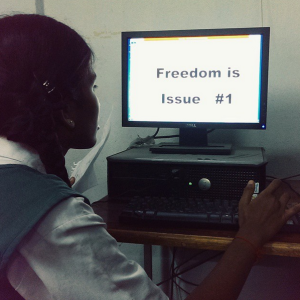 Bhargavi works on issue 1.